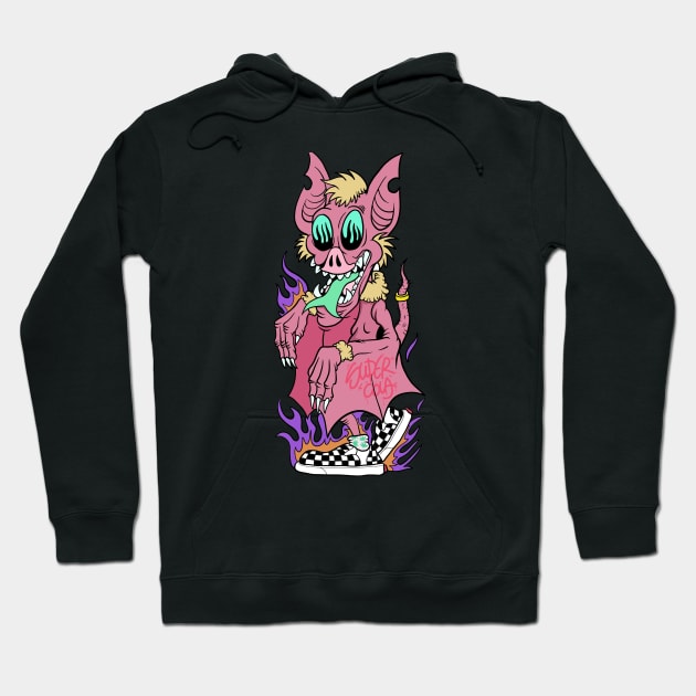 Dope pig monster wearing vans illustration Hoodie by slluks_shop